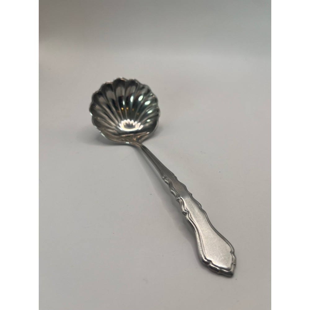 Lyon Stainless US New Dawn Sugar Shell Spoon Scalloped Bowl Flatware Silverware